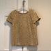 J. Crew Tops | J. Crew Metallic Foil Jacquard Top Size 4 Nwot | Color: Gold/Tan | Size: 4