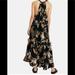 Free People Dresses | Free People Black Floral Tiered Spaghetti Strap Casual Maxi Dress | Color: Black | Size: S