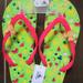 Disney Shoes | Disney Mickey Tropical Fruit Flip Flops Adult Women | Color: Green/Red | Size: 7