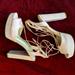 Jessica Simpson Shoes | Jessica Simpson Blush Pink Suede Ankle Tie Hi Heel Sandals 8m. Brand New. | Color: Pink | Size: 8