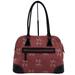 Dooney & Bourke Bags | Dooney & Bourke Red Leather & Canvas Domed Satchel Handbag Shoulder Bag | Color: Brown/Red | Size: Os