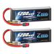Zeee 3S Lipo Battery 11.1V 60C 5200mAh RC Battery with Deans T Connector Soft Case for RC Plane RC Airplane RC Helicopter RC Car Truck Boat(2 Packs)