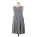 Aerie Casual Dress - A-Line Scoop Neck Sleeveless: Gray Dresses - Women's Size X-Small