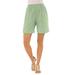 Plus Size Women's Soft Knit Short by Roaman's in Green Mint (Size 6X)