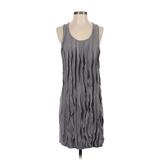 Design History Casual Dress - Shift Scoop Neck Sleeveless: Gray Solid Dresses - Women's Size Small