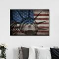 Art Remedy US Flags Statue of Liberty - Painting Print Canvas in Blue/Red | 36 H x 54 W x 2 D in | Wayfair 10700_54x36_CANV_BFL