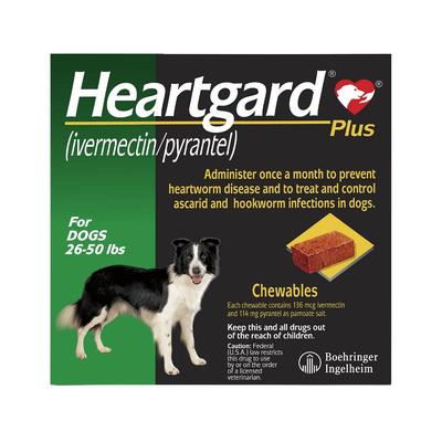 Heartgard Plus For Medium Dogs 26-50lbs (Green) 12...