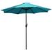 Arlmont & Co. Hele 9 FT Round Umbrella - 1.5" Diameter Aluminum Pole - Crank & Tilt Function in Green/Blue/Navy | Wayfair