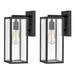 Franklin 2 Pack Outdoor Wall Lantern in Matte Black Contemporary Style