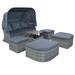 Outdoor Patio Furniture Set Daybed Sunbed with Retractable Canopy Conversation Set Wicker Furniture Sofa Set