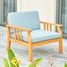 Set of 2 Wood Dining Chair Outdoor Patio Dining Chairs Set