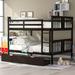 Contemporary Style Full over Full Bunk Bed with Drawers and Ladder for Bedroom, Guest Room Furniture