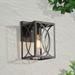 Pauly Modern Farmhouse Square 1-Light Black Outdoor Wall Lantern Sconce Glass Shade for Garage Porch Front Door
