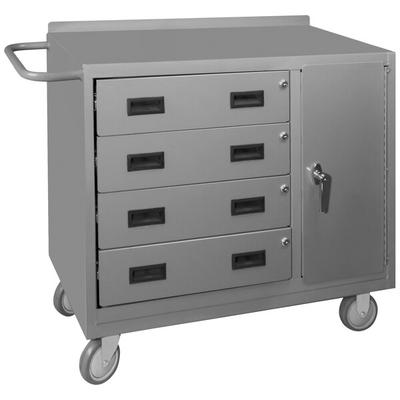 Durham Mfg 18 1/4" x 42 1/8" 1 Door 1 Shelf Mobile Workstation with 4 Drawers 2211-95