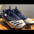 Adidas Shoes | Adidas G28265 Icon V Bounce Mid Tpu Men's Navy/White Baseball Cleats Size 11 | Color: Blue/White | Size: 11