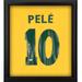 Pele Brazil National Team Autographed Yellow Jersey Shadowbox