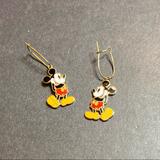 Disney Jewelry | Disney Mickey Mouse Hoop Earrings, For Pierced Ears. | Color: Black/Red | Size: Os