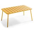 Table basse de jardin acier jaune 90 x 50 cm - Palavas - Jaune