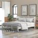 Platform bed with horizontal strip hollow shape, King size