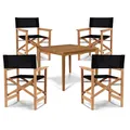 HiTeak Furniture Del Ray 5-Piece Square Teak Outdoor Dining Set - HLS-DRS-B