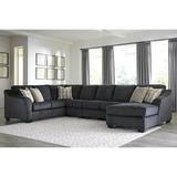 Gray Sectional - Signature Design by Ashley Eltmann 154" Wide Right Hand Facing Corner Sectional Polyester | 38 H x 154 W x 69 D in | Wayfair