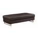 Orren Ellis Strissel 63" Wide Leather Match Tufted Rectangle Standard Ottoman Leather Match in Gray | 19 H x 63 W x 32 D in | Wayfair
