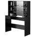 Latitude Run® Modern Solid Wood Vanity w/ Mirror Wood in Black | 55.5 H x 42.5 W x 16 D in | Wayfair 320897C2A4274F90979BAFF256AF964B