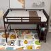 Harriet Bee Full Size Wooden Loft Bed w/ Built-In-Desk & Storage Shelves | 68 H x 57 W x 79 D in | Wayfair 6A7CA257B10641FFB86C63C46378E119