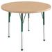 Factory Direct Partners Round T-Mold Adjustable Height Activity Table w/ Standard Ball Glide Legs Laminate/Metal | 30 H in | Wayfair 10040-MPGN