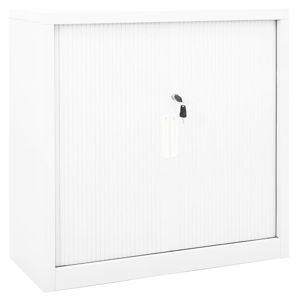 vidaXL Schrank mit Schiebetür Weiß 90x40x90 cm Stahl Image