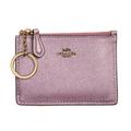 Coach Accessories | Coach Metallic Pink Leather Coin Purse Card Case Keyring Nwt Id Window | Color: Gold/Pink | Size: Os