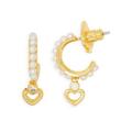 Kate Spade Jewelry | Kate Spade Shining Spade Huggie Heart Hoop Earrings In Gold | Color: Gold/White | Size: Os