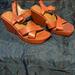 Nine West Shoes | Nine West 4 Newly Polished Clay Brown Leather Colored Wedges Size 9-12m | Color: Brown | Size: 9.5