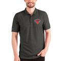 Men's Antigua Heathered Black/Silver New York Knicks Esteem Polo