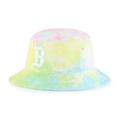 Men's '47 White Boston Red Sox Rainbow Tie Dye Bucket Hat