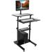 Mount-It! Rolling Computer Workstation with Monitor Mount (Black) MI-7942BLK