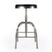 Williston Forge Annelisse Adjustable Height Stool Upholstered/Leather/Metal/Genuine Leather in Black | 16.75 W x 16.75 D in | Wayfair