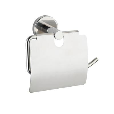 WENKO - Toilettenpapierhalter Mod. Bosio mit Deckel Edelstahl glänzend Badzubehör 1 ct