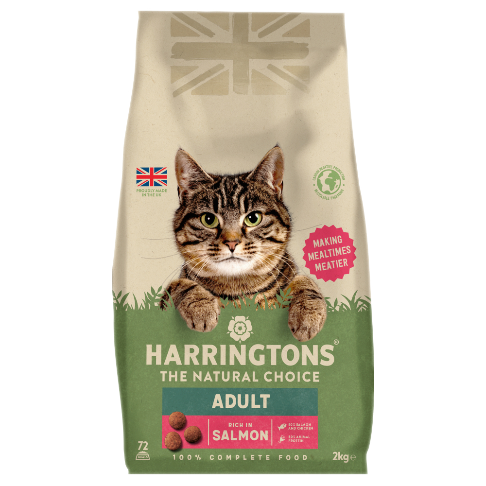 2x2kg Salmon Adult Harringtons Dry Cat Food