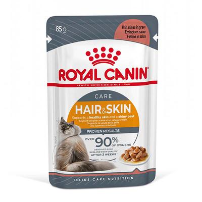 48x85g Adult Hair & Skin Care in Gravy Royal Canin Wet Cat Food