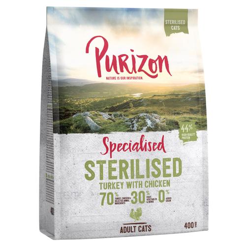 2kg Adult Sterilised Turkey & Chicken Grain-Free Purizon Dry Cat Food