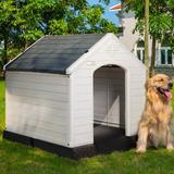 Tucker Murphy Pet™ Aunyae Plastic Dog House Plastic House in Red/Gray/Blue | 39 H x 42 W x 42 D in | Wayfair D034B36CA0194D748201225AC4DB28AB