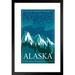 Trinx Alaska Land Of The Midnight Sun Retro Travel Art Matted Framed Wall Art Print 20X26 Inch Paper | 26 H x 20 W x 1.5 D in | Wayfair