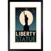 Trinx Statue Of Liberty Retro Travel Matted Framed Art Print Wall Decor 20X26 Inch Paper | 26 H x 20 W x 1.5 D in | Wayfair