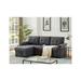 Gray/Brown Sectional - Latitude Run® 84" Wide Reversible Sleeper Sofa & Chaise Linen | 35 H x 84 W x 54 D in | Wayfair