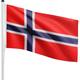 FLAGMASTER® Fahnenmast - inkl. Fahne, Norwegen, 6m, Stabil, Aluminium, Höhenverstellbar, mit