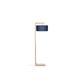 Lampadaire bambou abat-jour lin bleu denim, h. 174cm