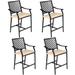 Costway 4PCS Patio Bar Stool Counter Height Cushioned Chair Armrest - See Details