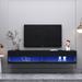 80'' High Gloss Wall Mount Floating TV Stand with 2 Separate Storage&RGB LED