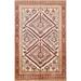 Vegetable Dye Tribal Kazak Oriental Area Rug Hand-knotted Wool Carpet - 4'0" x 5'11"